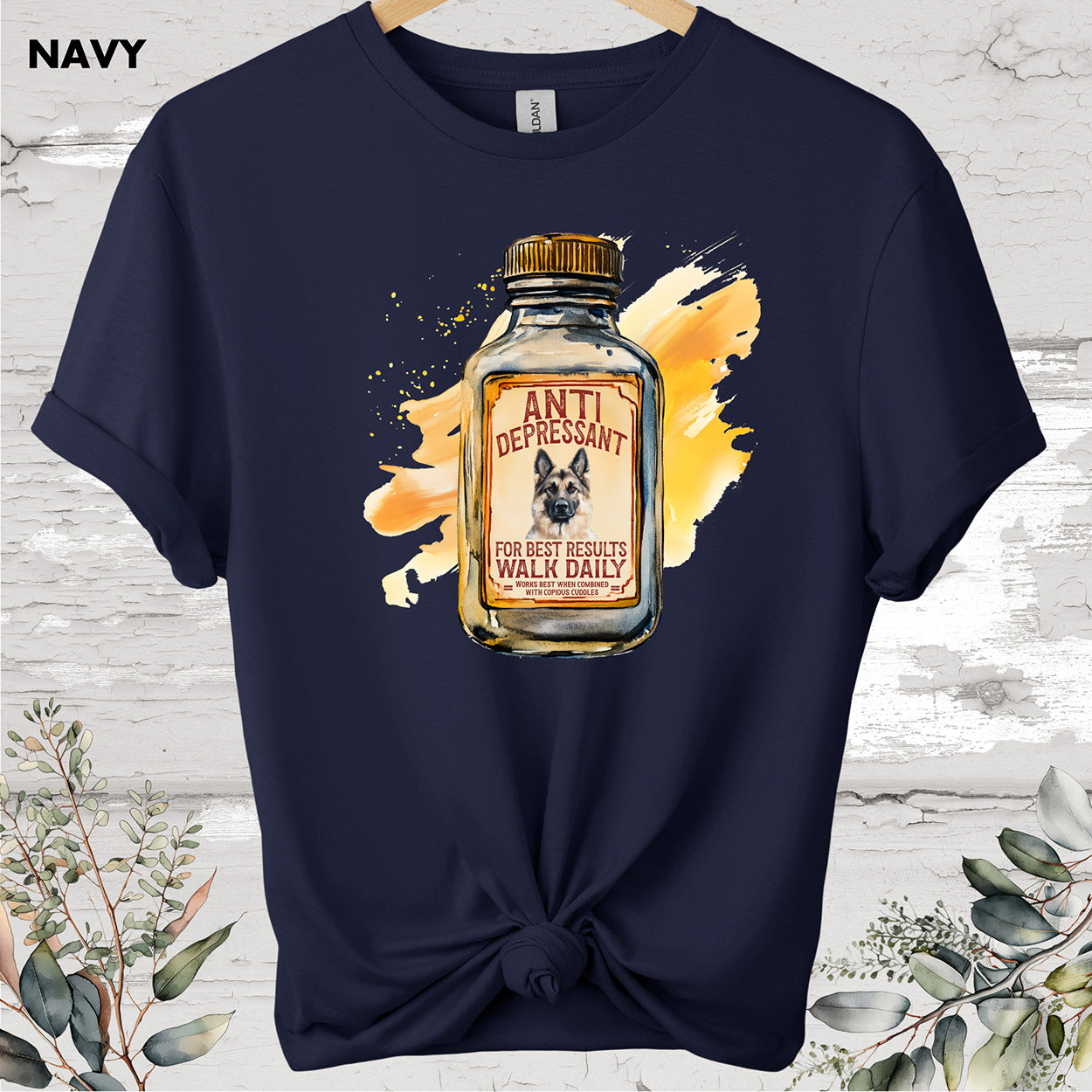 German Shepherd Antidepressant T shirt