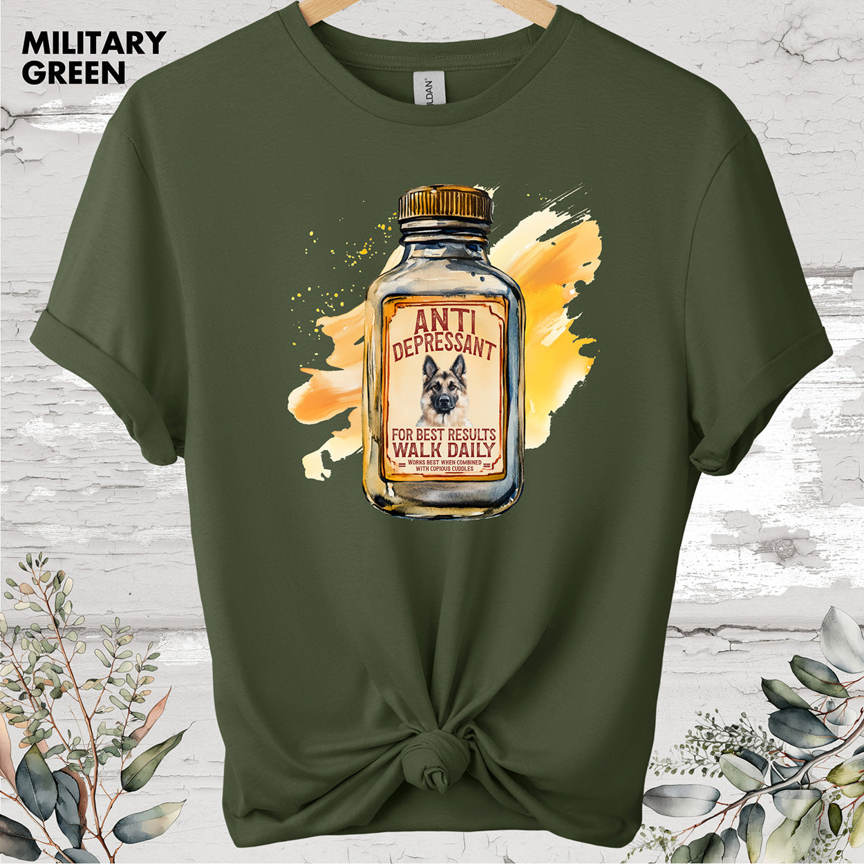 German Shepherd Antidepressant T shirt