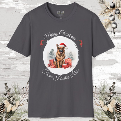 German Shepherd Personalized Christmas Unisex T-Shirt