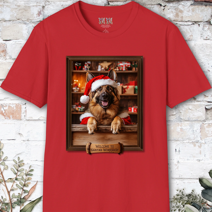 German Shepherd Santa's Workshop Unisex T shirt