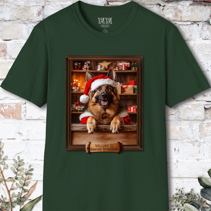 German Shepherd Santa's Workshop Unisex T shirt