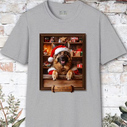 German Shepherd Santa's Workshop Unisex T shirt