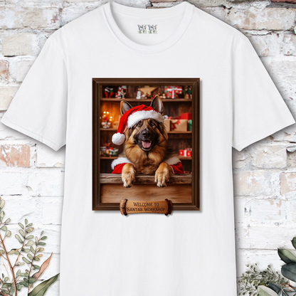 German Shepherd Santa's Workshop Unisex T shirt