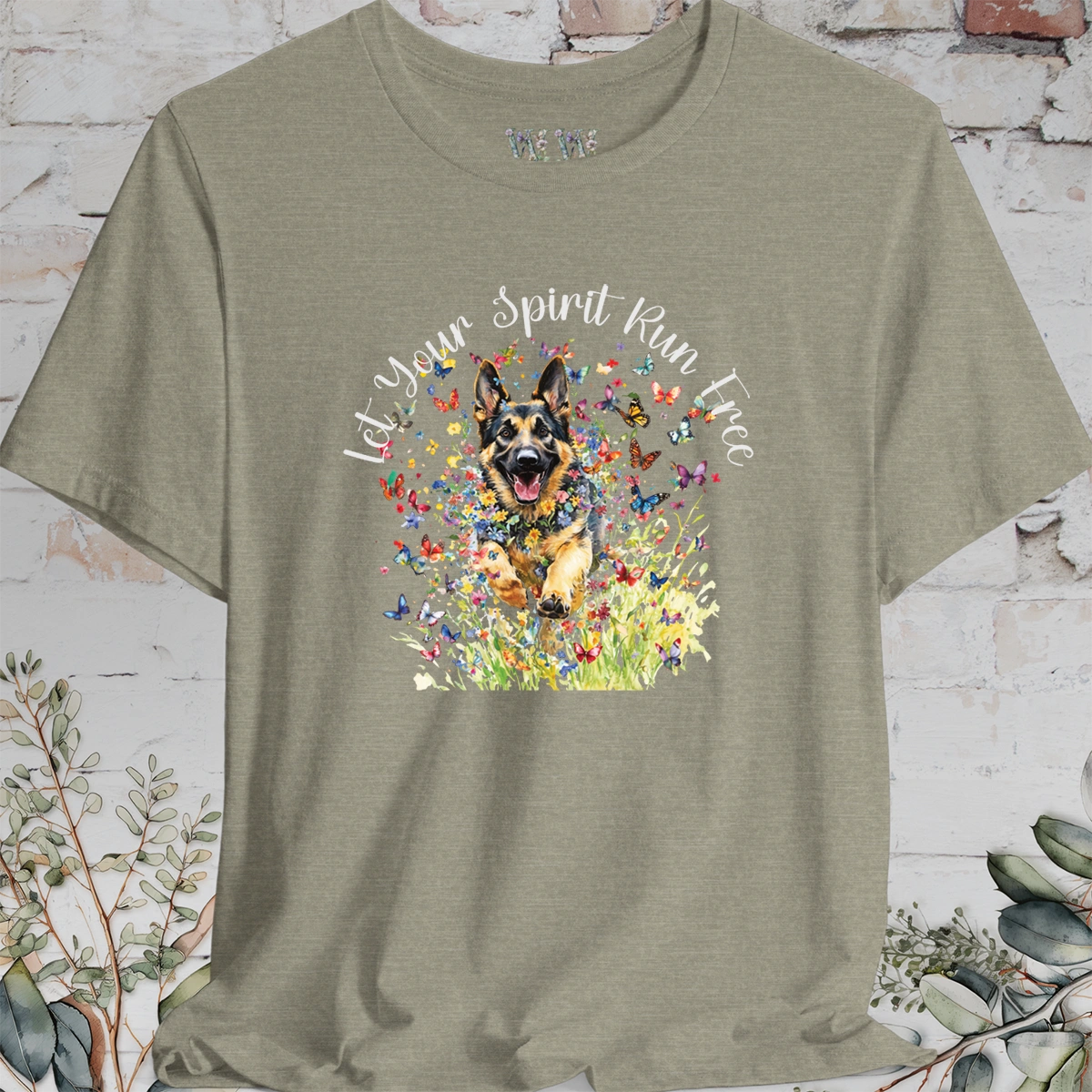 German Shepherd 'Let your spirit run free' T shirt
