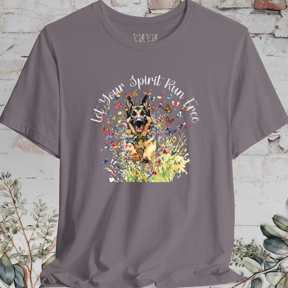German Shepherd 'Let your spirit run free' T shirt