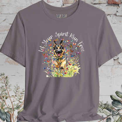 German Shepherd 'Let your spirit run free' T shirt