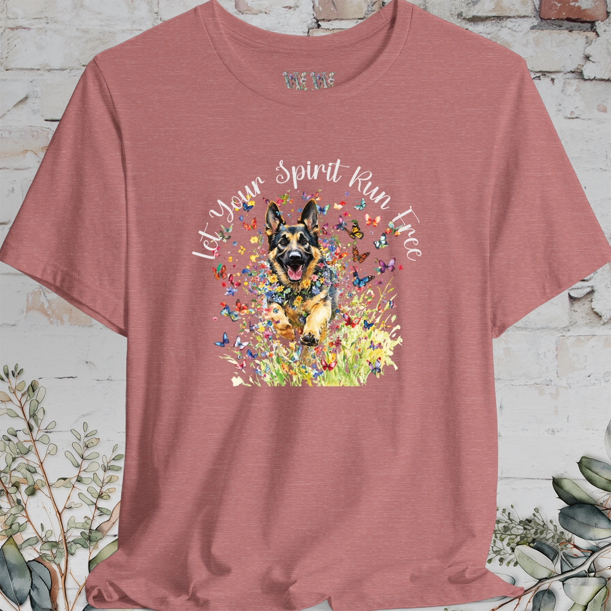 German Shepherd 'Let your spirit run free' T shirt
