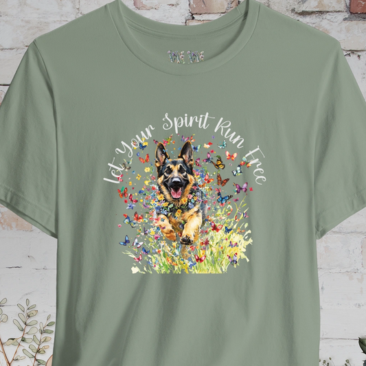 German Shepherd 'Let your spirit run free' T shirt