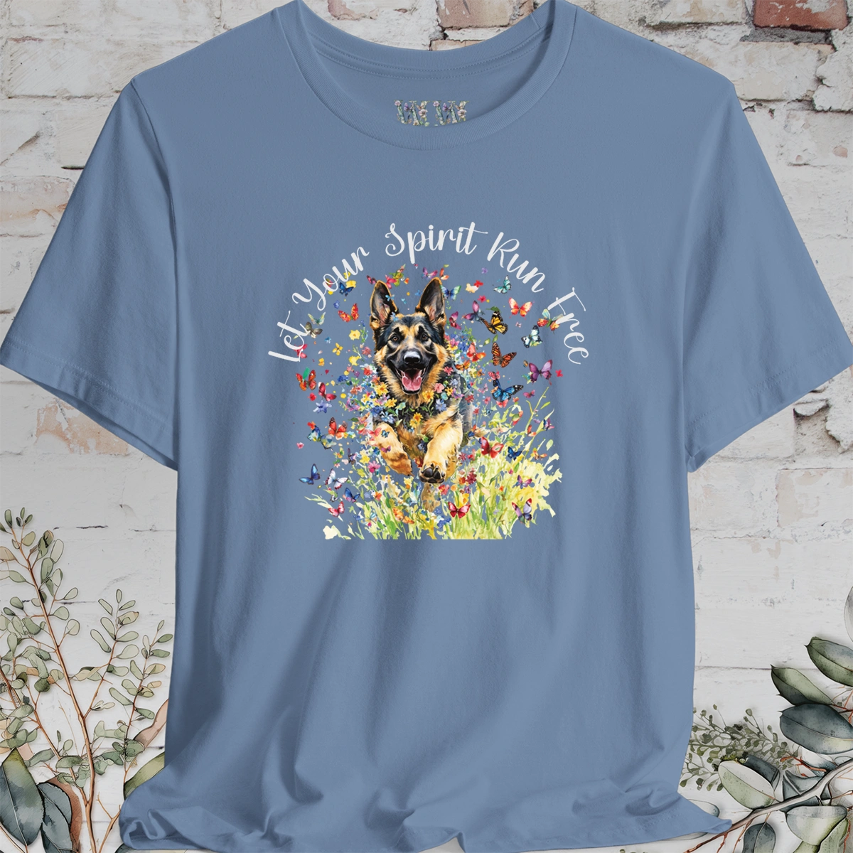 German Shepherd 'Let your spirit run free' T shirt