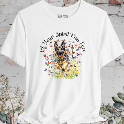 German Shepherd 'Let your spirit run free' T shirt