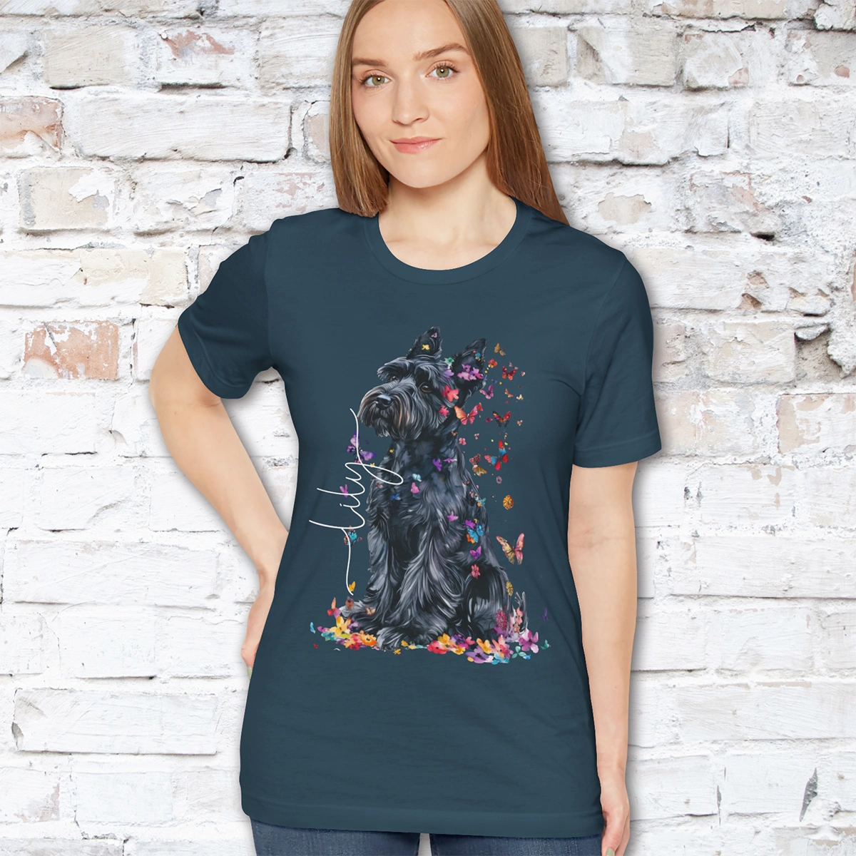 Giant Schnauzer Floral  Personalized T shirt