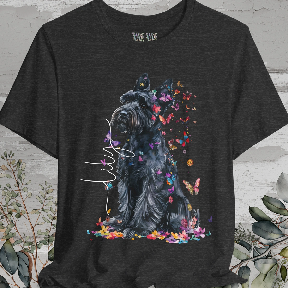 Giant Schnauzer Floral  Personalized T shirt