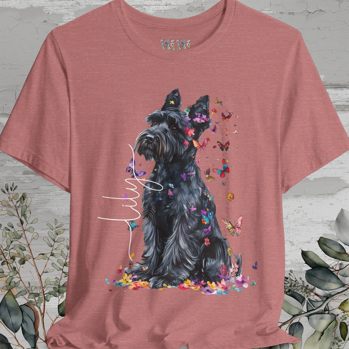 Giant Schnauzer Floral  Personalized T shirt
