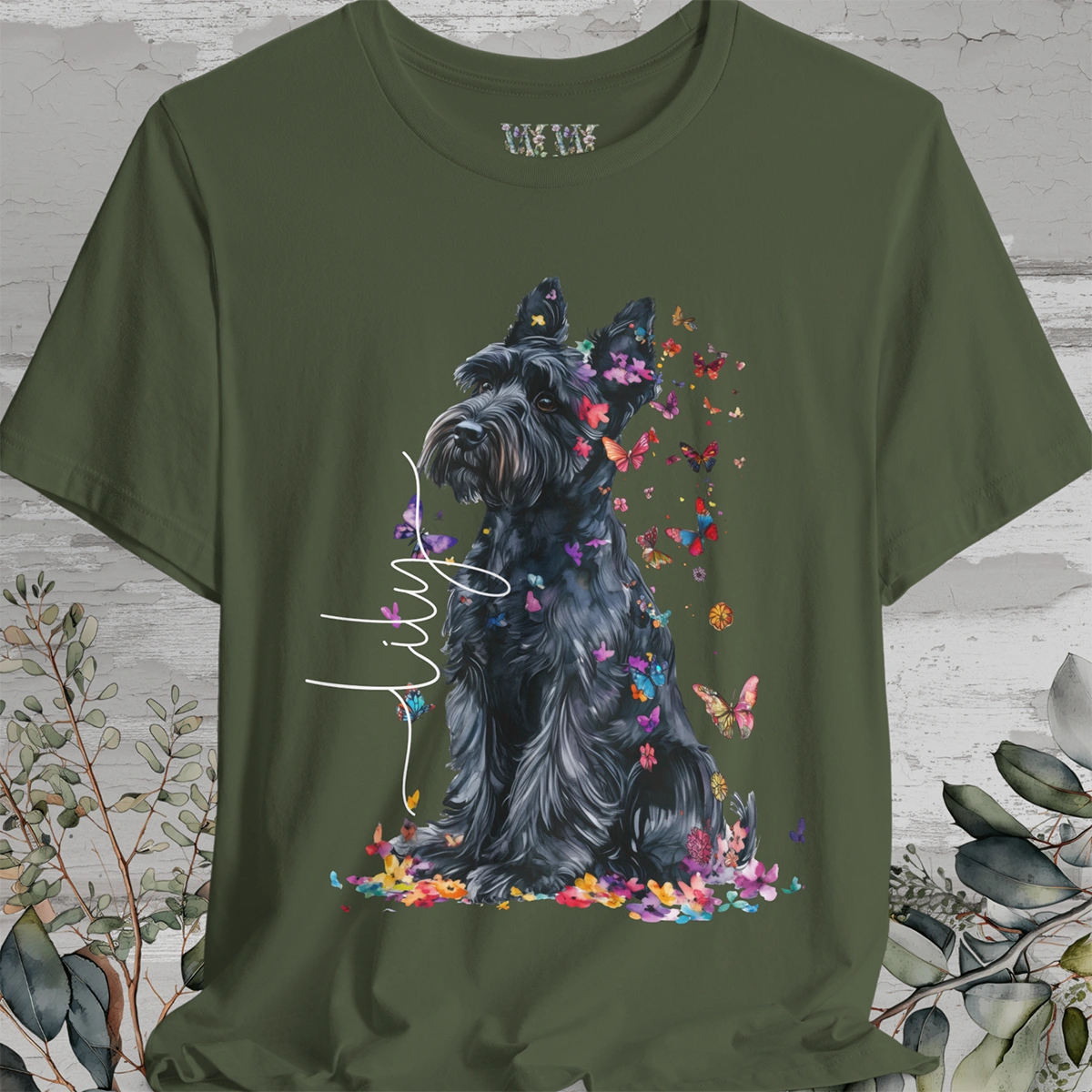 Giant Schnauzer Floral  Personalized T shirt