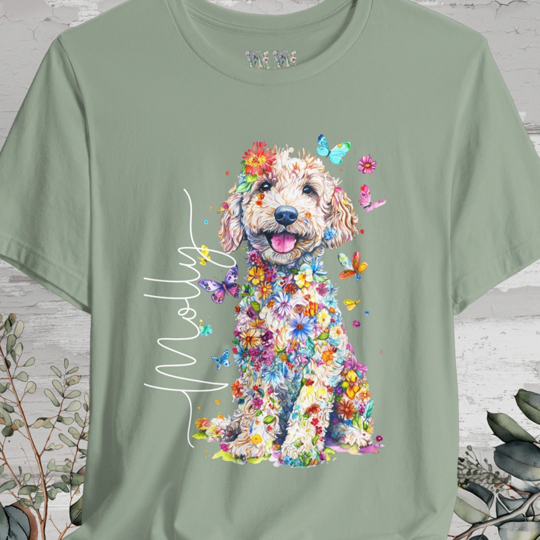 Golden Doodle Floral Personalized T shirt