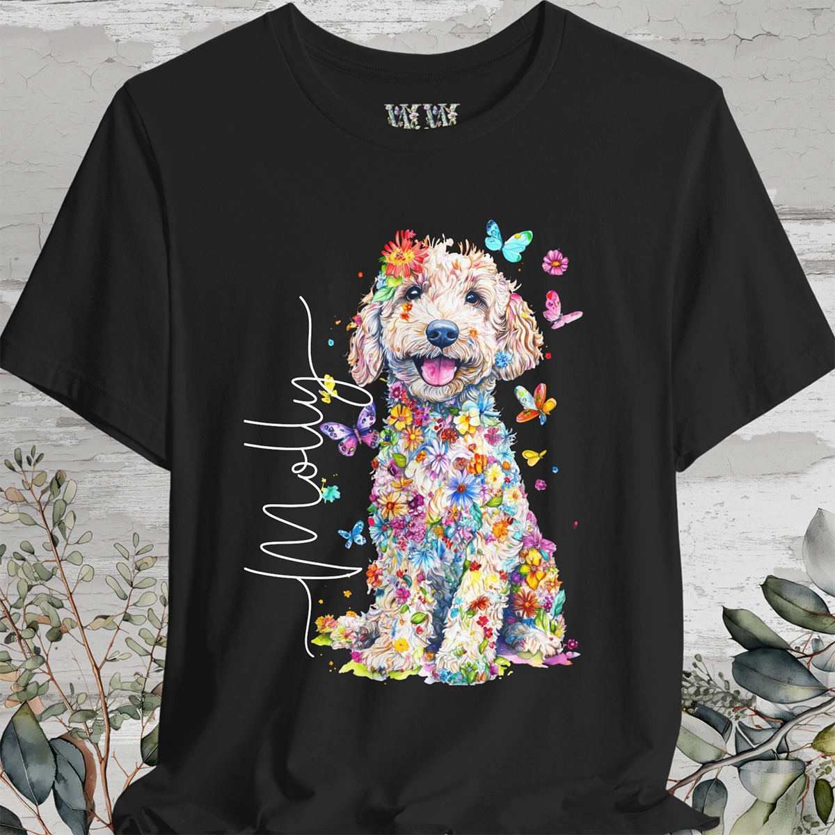 Golden Doodle Floral Personalized T shirt