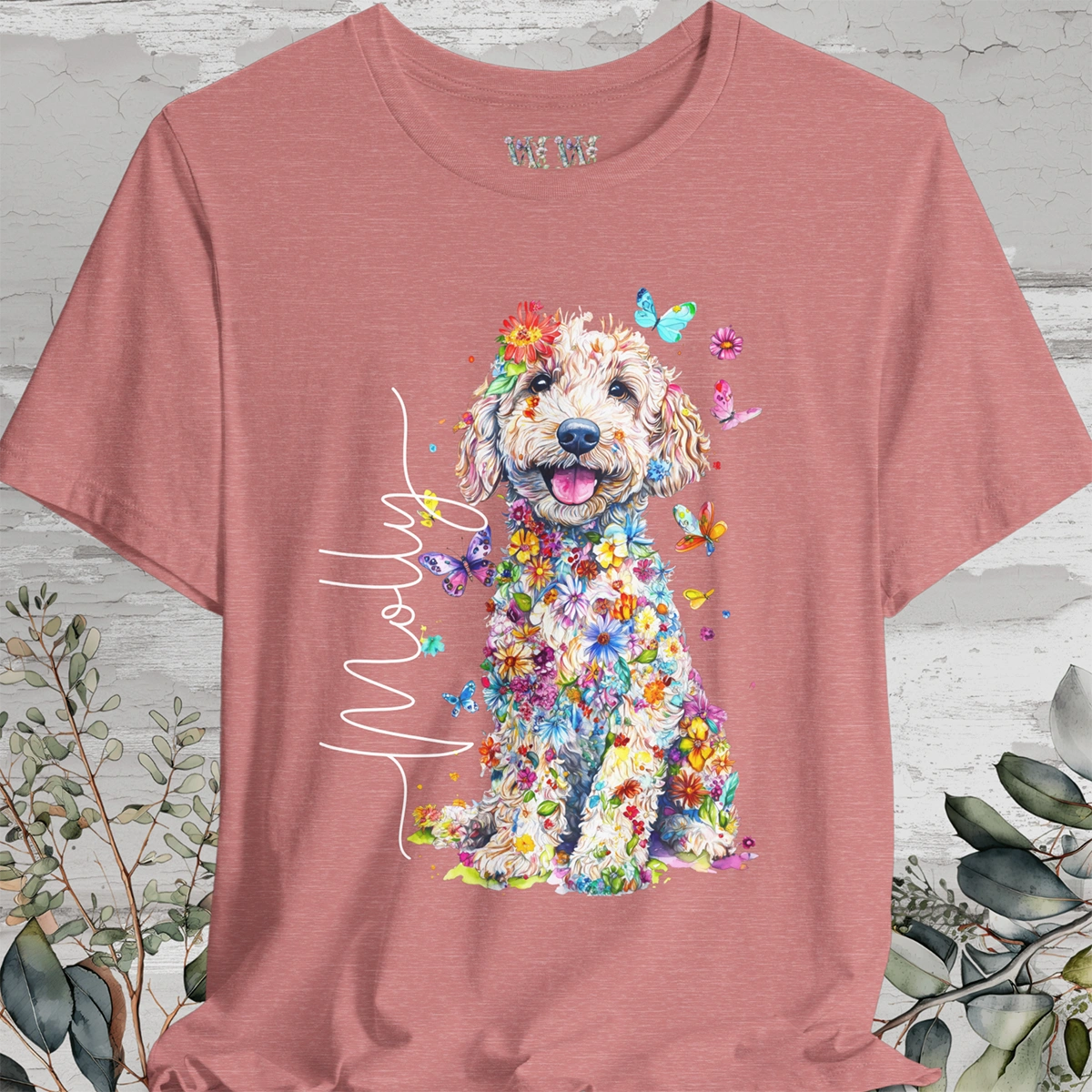 Golden Doodle Floral Personalized T shirt