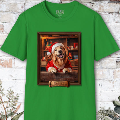 Golden Retriever Santa's Workshop Unisex T shirt
