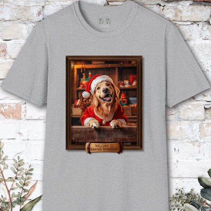 Golden Retriever Santa's Workshop Unisex T shirt