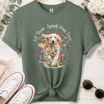 Golden Retriever #3, Let your spirit run free, unisex T shirt