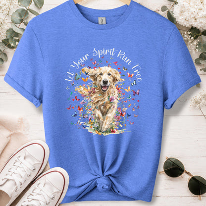 Golden Retriever #3, Let your spirit run free, unisex T shirt