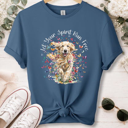 Golden Retriever #3, Let your spirit run free, unisex T shirt
