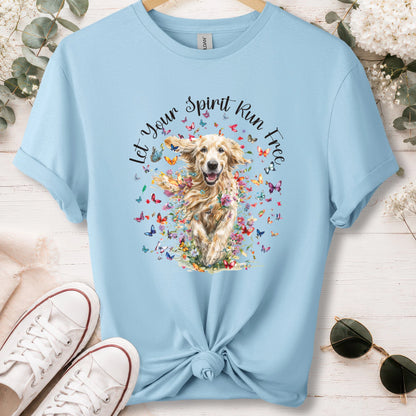 Golden Retriever #3, Let your spirit run free, unisex T shirt