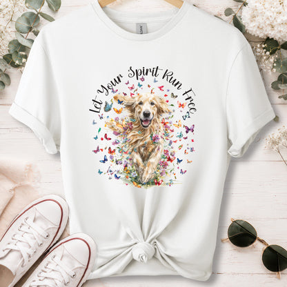 Golden Retriever #3, Let your spirit run free, unisex T shirt