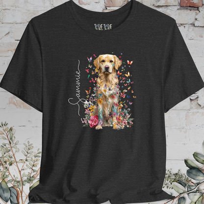 Golden Retreiver #3 Floral Personalized T shirt
