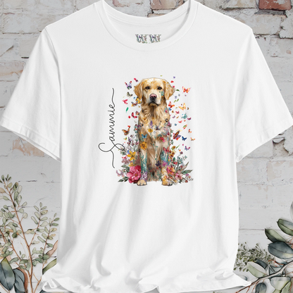 Golden Retreiver #3 Floral Personalized T shirt