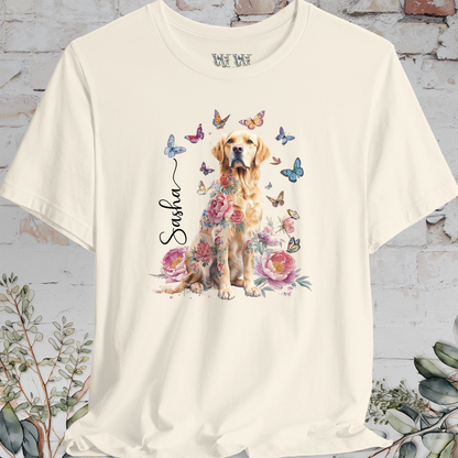 Golden Retriever Peony Butterfly T shirt