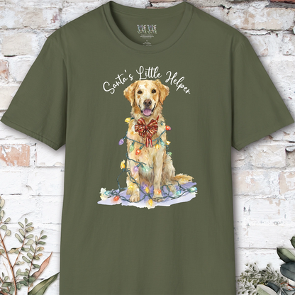 Golden Retriever Santa's little helper. unisex T shirt