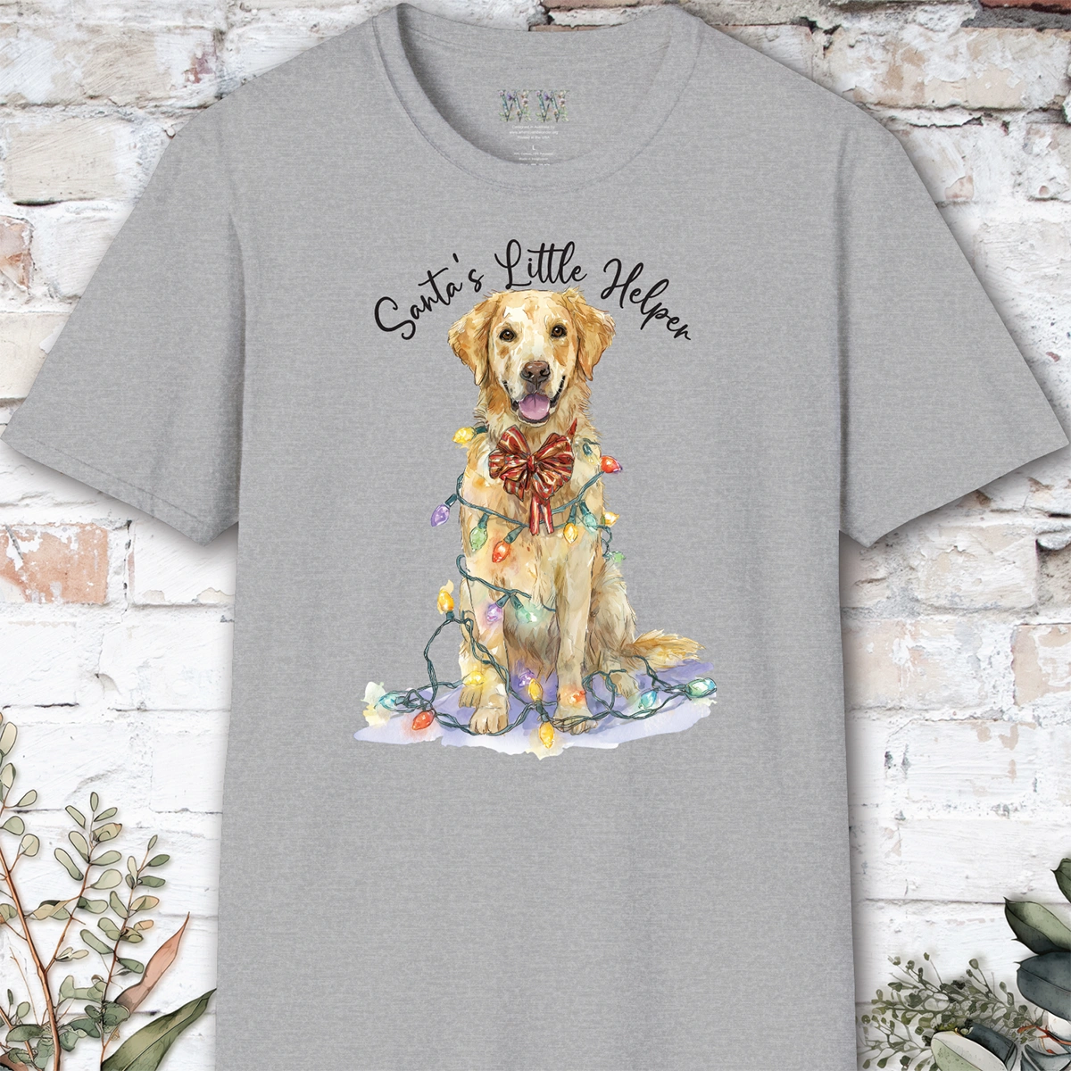 Golden Retriever Santa's little helper. unisex T shirt