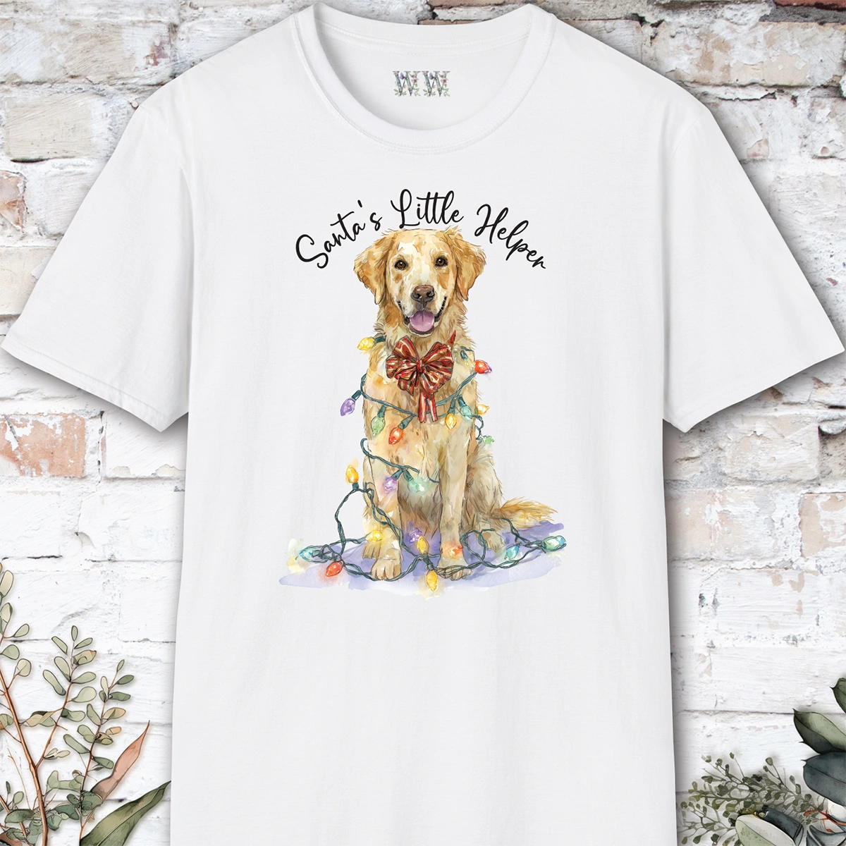 Golden Retriever Santa's little helper. unisex T shirt