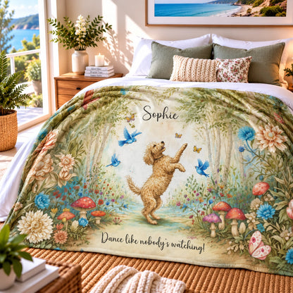 Golden Doodle/Groodle Dancing Mystical Forest Personalised Blanket