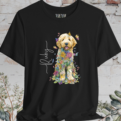 Golden Doodle/Groodle Puppy floral personalized T shirt