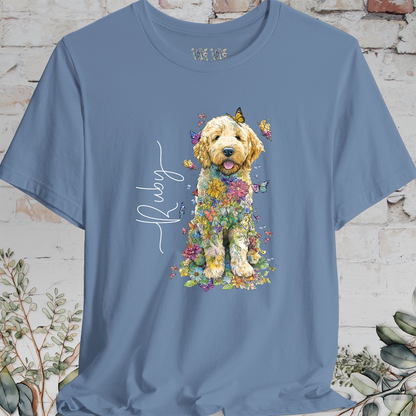Golden Doodle/Groodle Puppy floral personalized T shirt