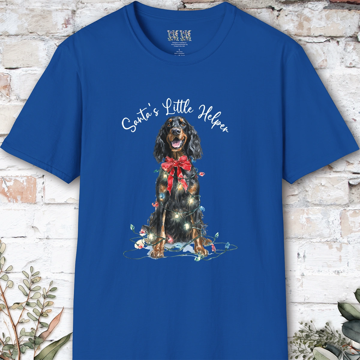 Gordon Setter Santa's little helper. unisex T shirt