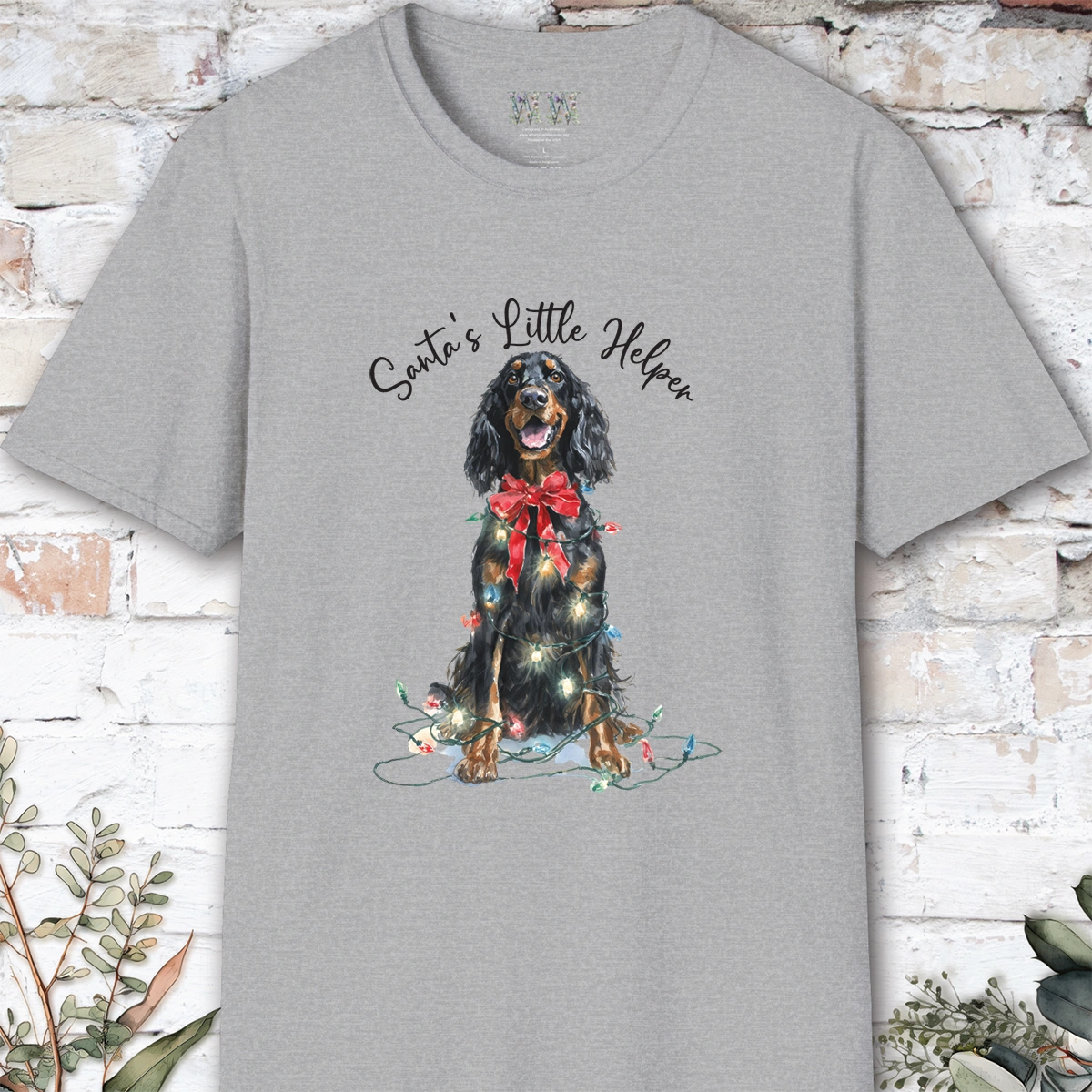 Gordon Setter Santa's little helper. unisex T shirt