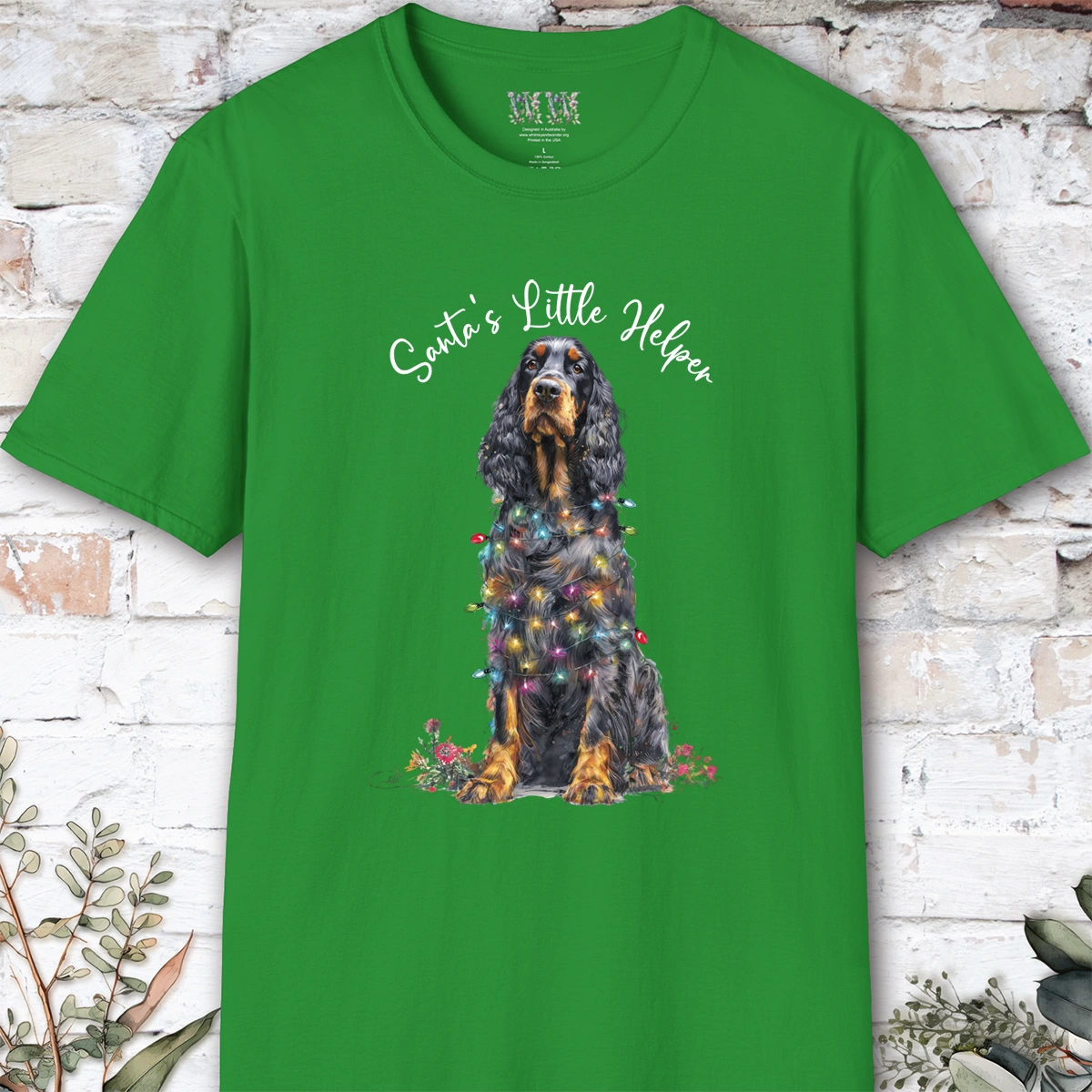Gordon Setter #4 Santa's little helper. unisex T shirt