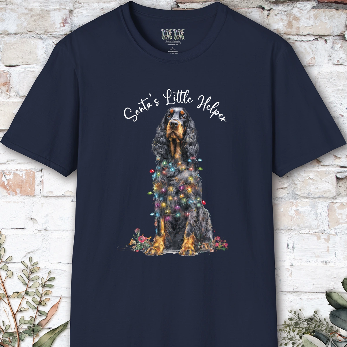 Gordon Setter #4 Santa's little helper. unisex T shirt