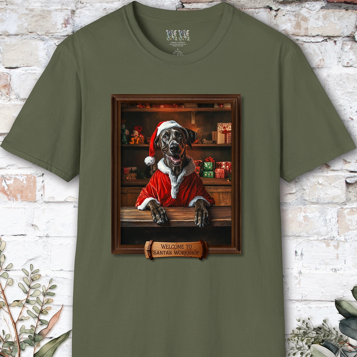 Great Dane Santa's Workshop Unisex T shirt