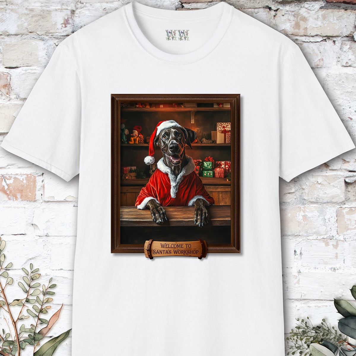 Great Dane Santa's Workshop Unisex T shirt