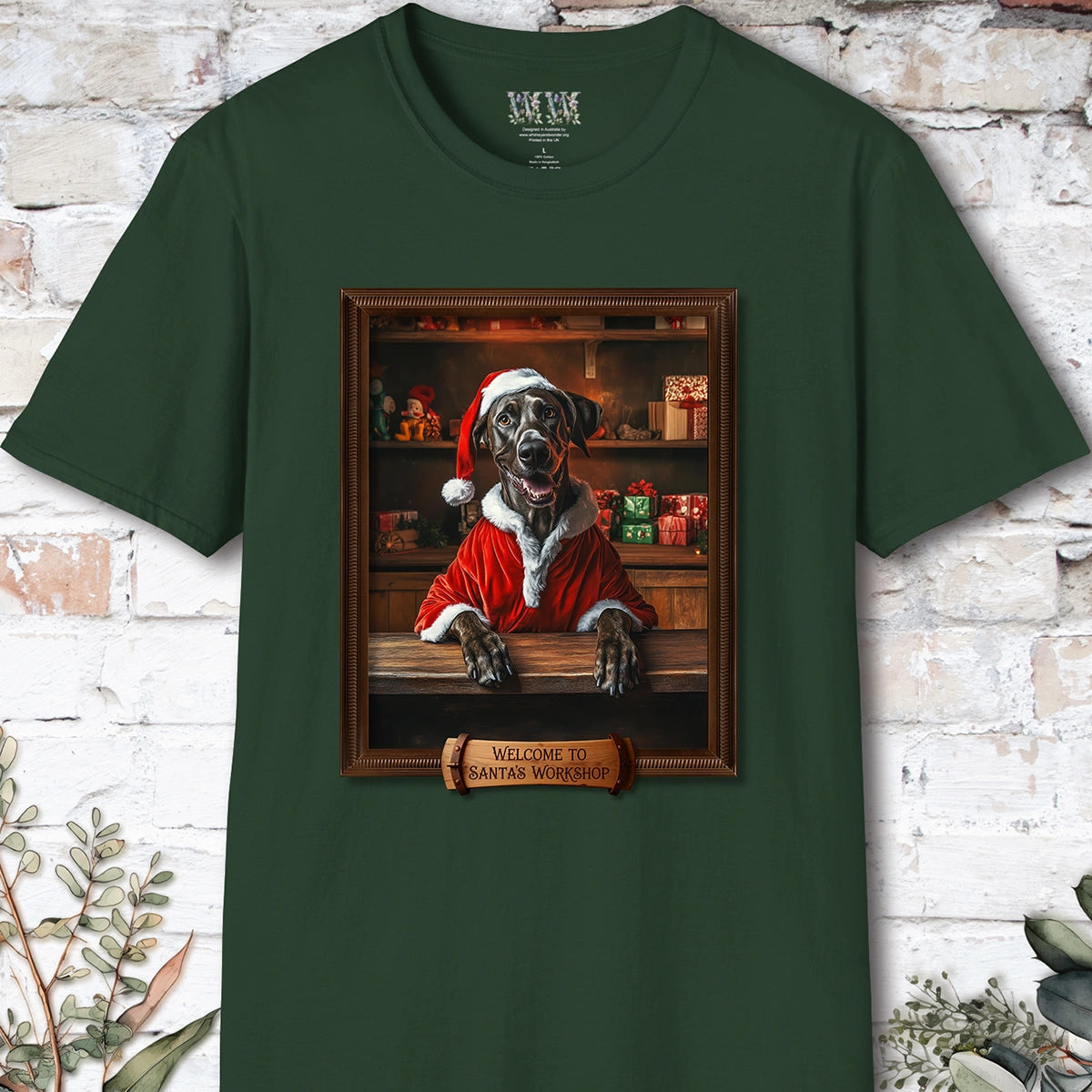 Great Dane Santa's Workshop Unisex T shirt