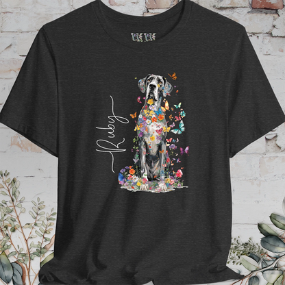 Great Dane #1 Floral Personalized T shirt