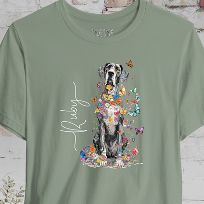 Great Dane #1 Floral Personalized T shirt
