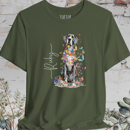 Great Dane #1 Floral Personalized T shirt