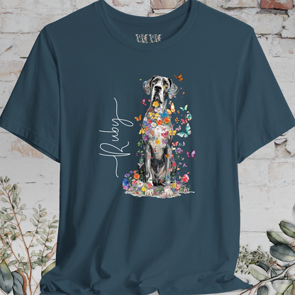 Great Dane #1 Floral Personalized T shirt
