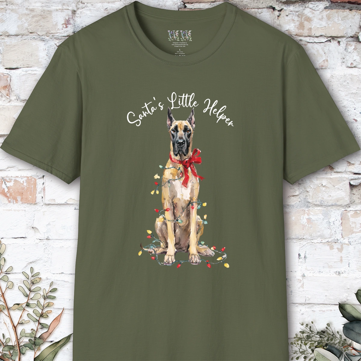 Great Dane #2 Santa's little helper. unisex T shirt