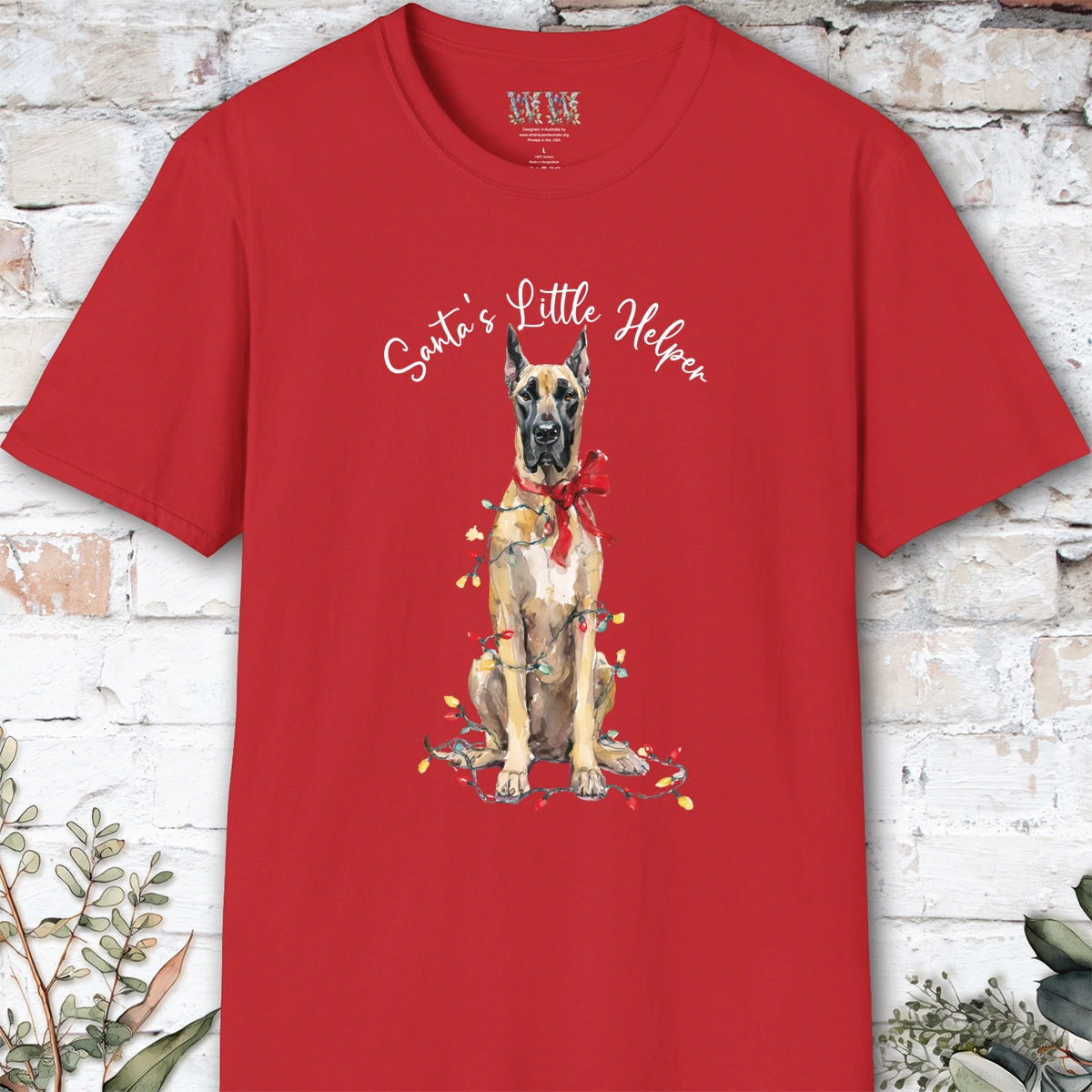 Great Dane #2 Santa's little helper. unisex T shirt